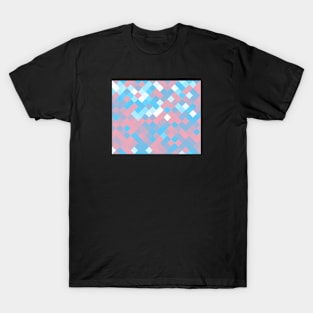 Trans Pride Checkered Squares Gradient T-Shirt